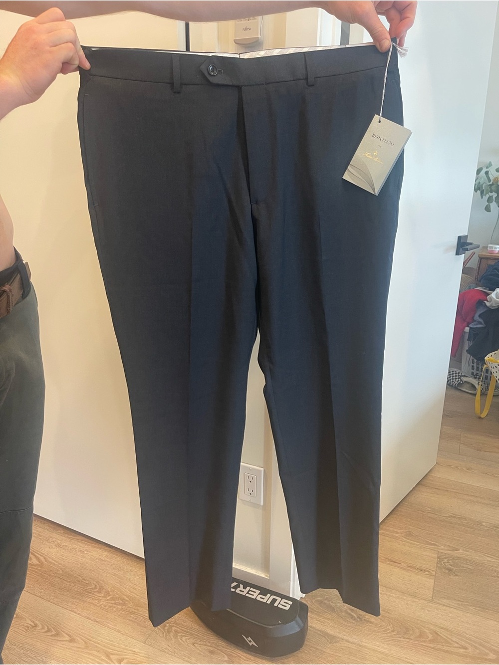 Brooks Brothers Charcoal Grey Flat-Front Dress Pants